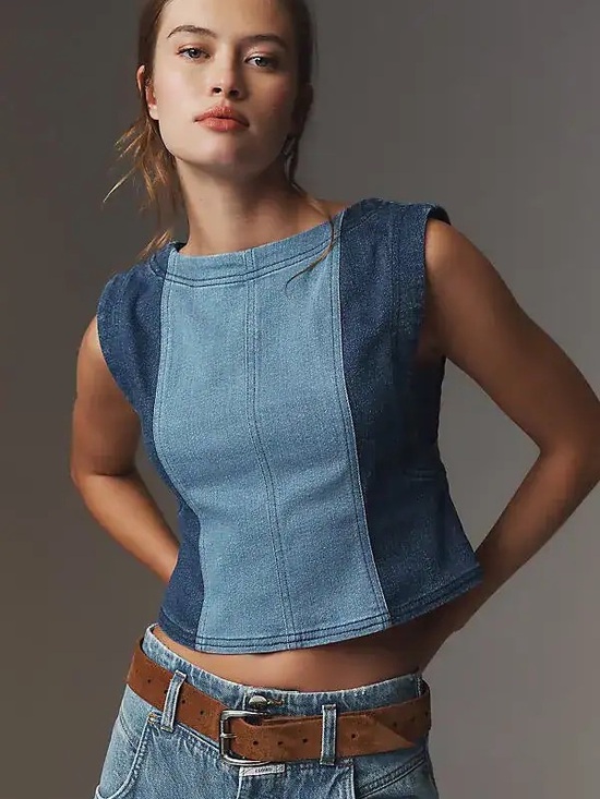 Pilcro Tops - Anthropologie Denim Top